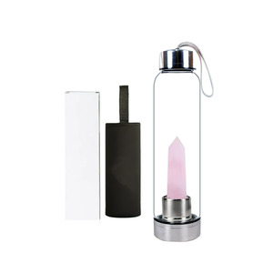 All: Crystal Water Bottle Rose Quartz