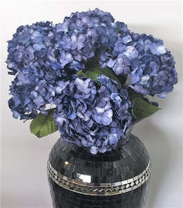 Artificial Flowers: NAVY BLUE HYDRANGEAS SET3