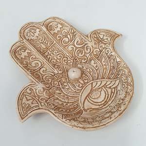 Hamsa Incense Holder Bone Colour