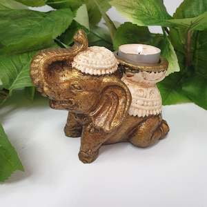 Wealth Elephant Candle Holder Cream