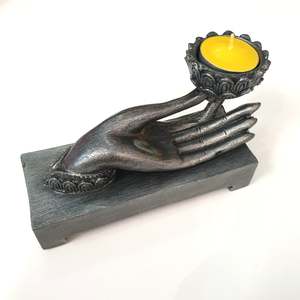 Candle Tealight Incense Holders: Hand Tealight Holder Silver