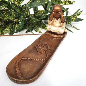 Candle Tealight Incense Holders: Long Incense Holder Monk See