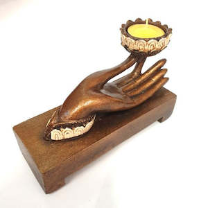 Candle Tealight Incense Holders: Hand Tealight Holder Cream