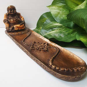 Candle Tealight Incense Holders: Happy Buddha Incense Holder