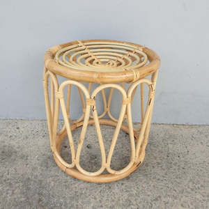 Cane Rattan: Round Cane Side Table/Plant Stand