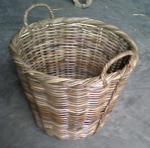 Round Tapered Cane Log Basket