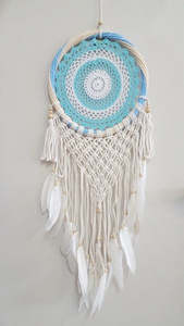 Marcrame Crochet Dream Catcher 33CM-Turquoise