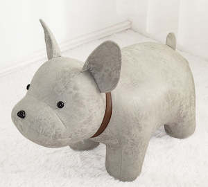 Furniture: Kids Stool Sand Grey Dog