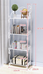 Metal Bakers Stand 4 Shelves White