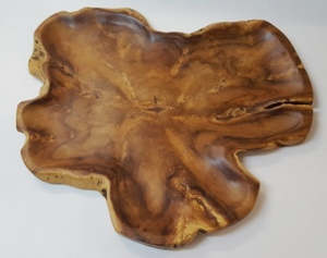 Home Accessories: TEAK RUSTIC  PLATTER-L