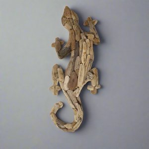 Wall Art Affirmations Hangings: Drift Wood Gecko Wall Art  Special 50 % Off