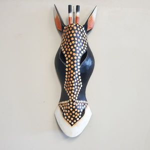 Wall Art Affirmations Hangings: Wooden Carved Zebra Face Wall Art