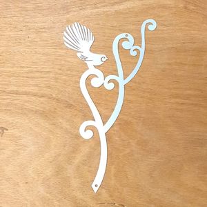 Wall Art Affirmations Hangings: Fan Tail on a Silver Fern Metal Wall Art