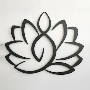 Wall Art Affirmations Hangings: Meditation Yoga Lotus Metal Wall Art