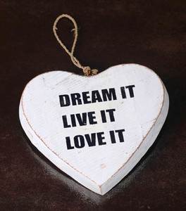 Wall Art Affirmations Hangings: HANGING HEART DREAM IT