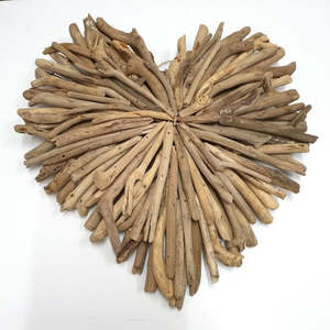Wall Art Affirmations Hangings: DRIFTWOOD HEART NATURAL