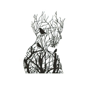 Wall Art Affirmations Hangings: Silence Tree Birds Metal Wall Art