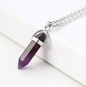 Crystals And Votex Wind Spinners: Crystal Pendant And Necklace Amethyst