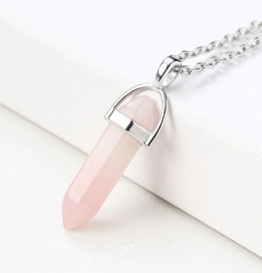 Crystals And Votex Wind Spinners: Crystal Pendant And Necklace Rose Quartz