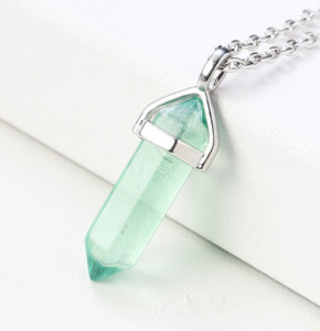 Crystals And Votex Wind Spinners: Crystal Pendant And Necklace Green Flourite