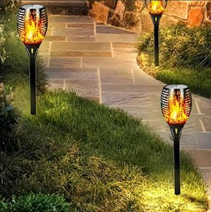 Flaming Garden Stick Solar Light, 3 Settings