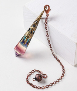 Crystals And Votex Wind Spinners: Hanging Crystal Pendulum Copper & Flourite