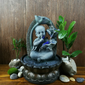 3 Lotus Leaf Monk Water Feature
