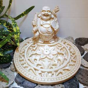 Candle Tealight Incense Holders: Round Happy Buddha Incense Holder 15X15X10CM