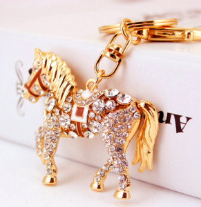 Keyrings: Diamante Key Ring-Horse 10x5.5x1cm