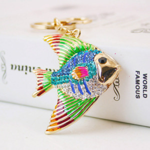 Keyrings: Diamante Key Ring- Tropical Fish 14.5x5.5x1cm