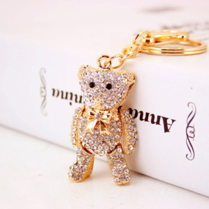 Keyrings: Diamante Key Ring Teddy 10x4.5x1cm
