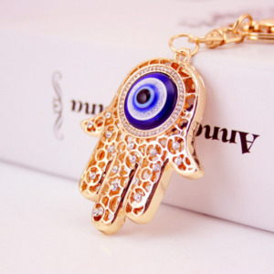 Keyrings: Diamante Key Ring-Evil Eye 12x4x1cm