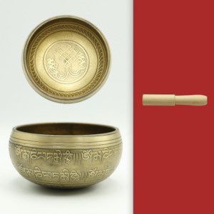Bronze Singing Bowl 3 Line Mantra