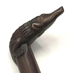 Walking Sticks: Carved Walking Stick Crocodile  90cm