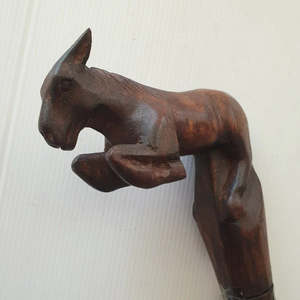 Walking Sticks: Carved Walking Stick Horse Running  90cm