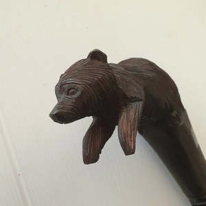 Walking Sticks: Carved Walking Stick Bear 90cm