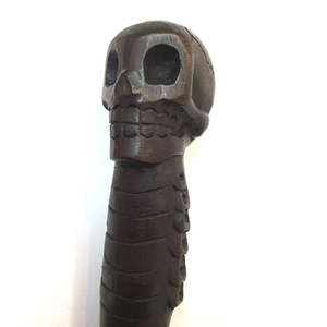 Walking Sticks: Carved Walking Stick Skull  90cm