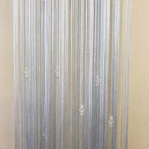 Beaded Fly Screen String Curtain 1 m x 2 m-Silver Grey