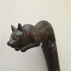 Walking Sticks: Carved Walking Stick Cat  90cm