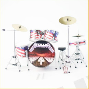 Minature Collectible Guitars And Drum Kits: Minature Drum Kit Metallica