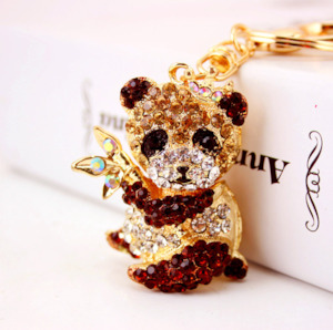 Diamante Key Ring Panda