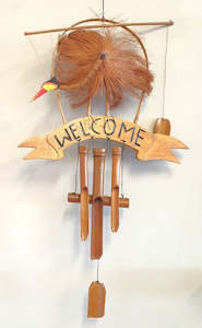 "Welcome" Bird Bamboo Wind Chimes