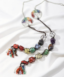 Hanging Crystal Tree of Life Charka Stone