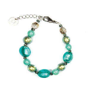 Murano Glass Jewellery In Italy: Murano Glass Bracelet Giudecca Green - Antica Murrina Venezia