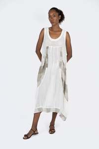 Handmade Linen Dress Cristina White - Marilu