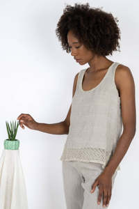 Handmade Linen Top Ida Beige - Marilu