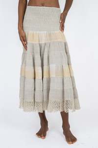 Handmade Linen Skirt Chloe Beige - Marilu
