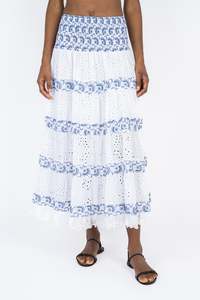 Handmade Cotton Skirt Gloria Blue - Marilu