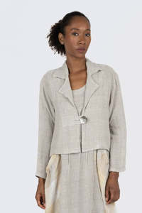 Handmade Linen Jacket Barbara Beige - Marilu
