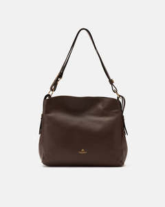 Handmade Genuine Leather Shoulder Bag Velvet Chocolate - Cuoieria Fiorentina